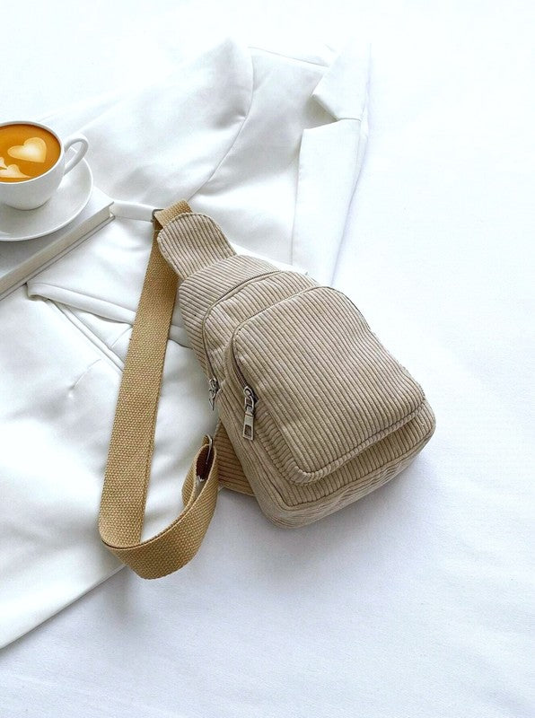 Mini Sling Corduroy Backpacks