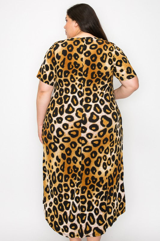 Leopard Brown Ruffle Dress