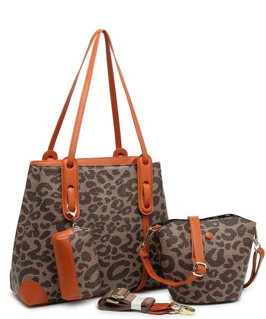 3 n 1 Leopard Print Tote Set