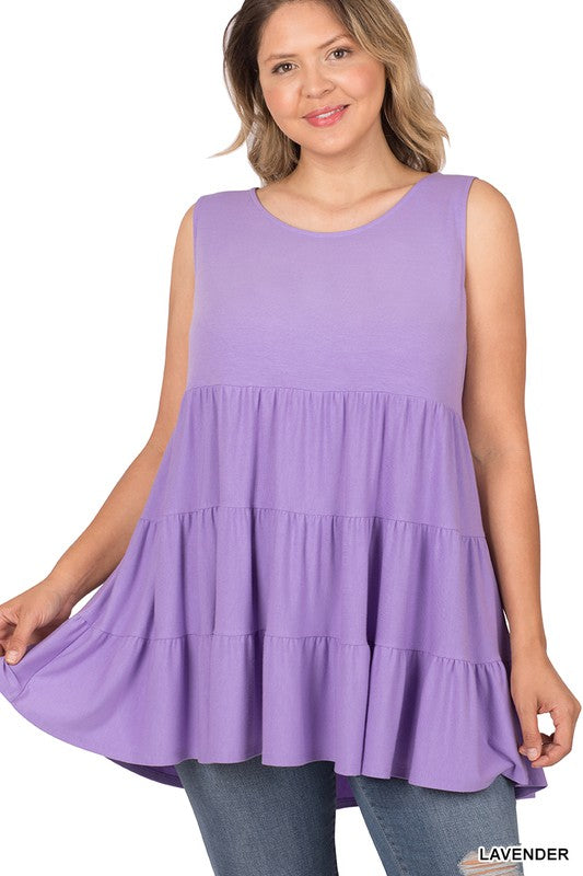 Sleeveless Tiered  Ruffle Tunic