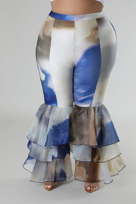 Tye Dye Ruffles Pants 2XL