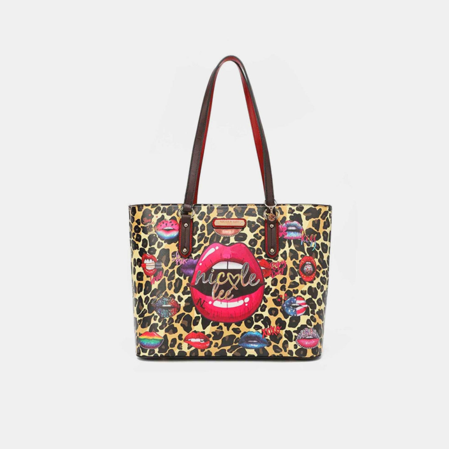 2/19 Nicole Lee USA 3-Piece Wild Lips Print Handbag Set
