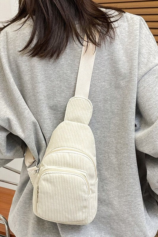 Mini Sling Corduroy Backpacks