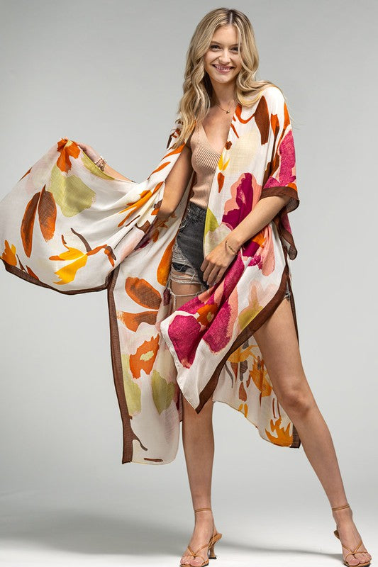 Watercolor Floral Kimono