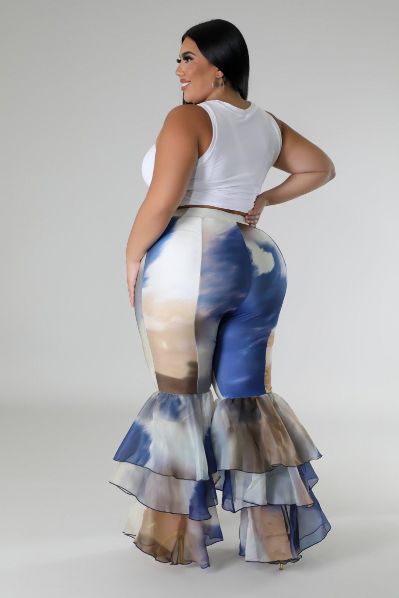 Tye Dye Ruffles Pants 2XL