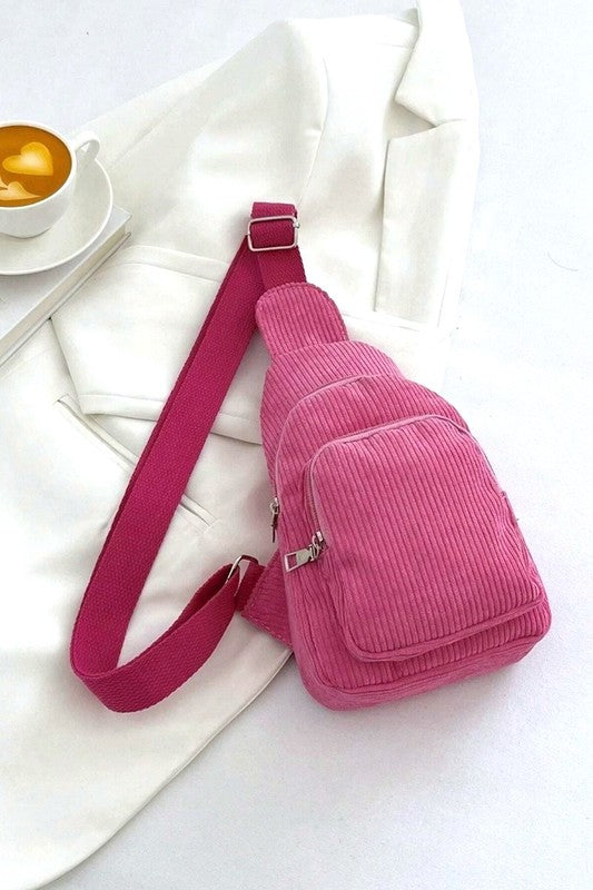 Mini Sling Corduroy Backpacks