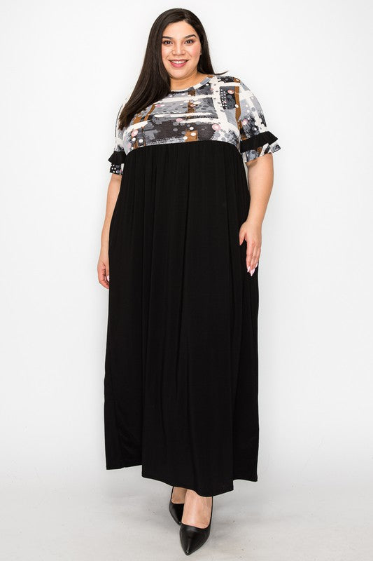 Ruffle Sleeves Maxi Dress