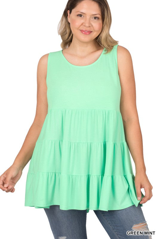 Sleeveless Tiered  Ruffle Tunic