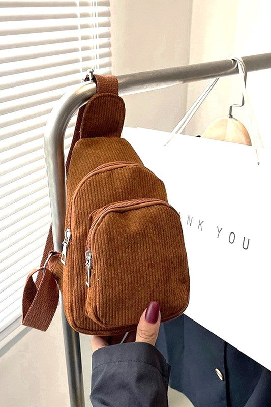 Mini Sling Corduroy Backpacks