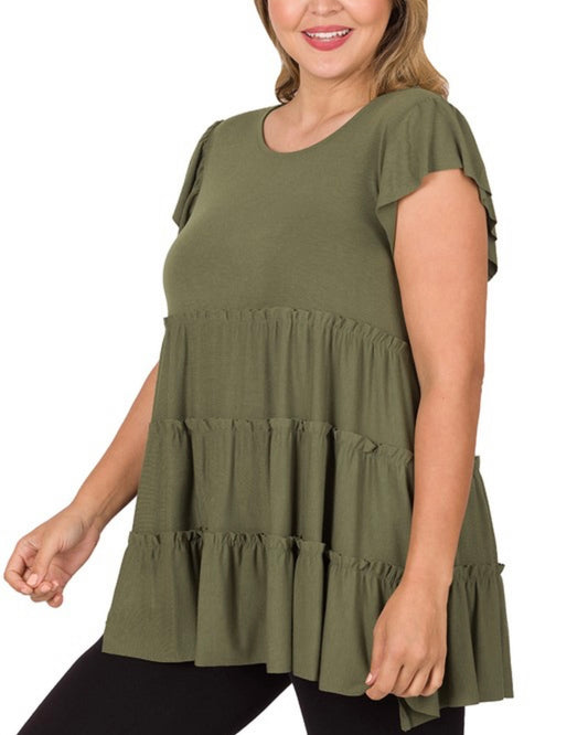 Ruffles Shirt ( Lt. Olive)