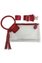 See Thru Transparent Clear Cuff Handle Clutch