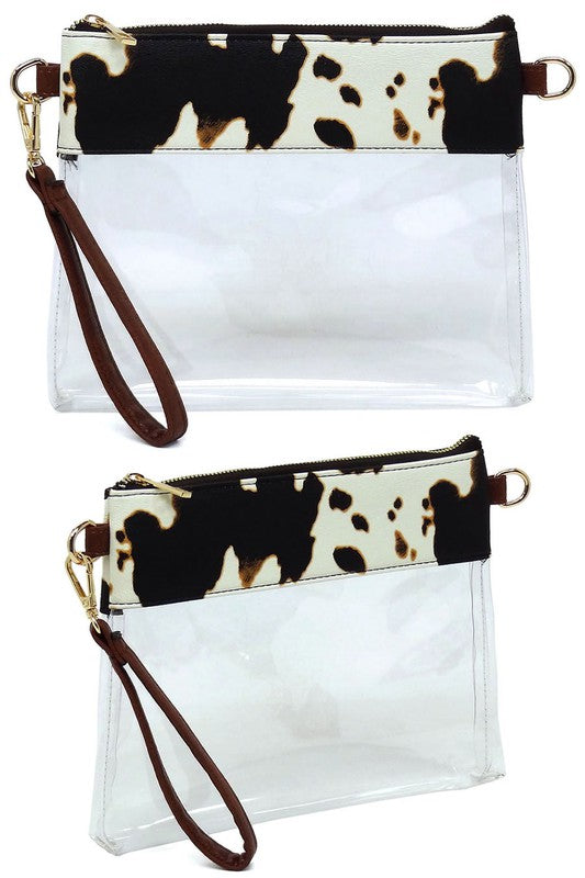 Fashion See Thru Transparent Clutch Crossbody Bag