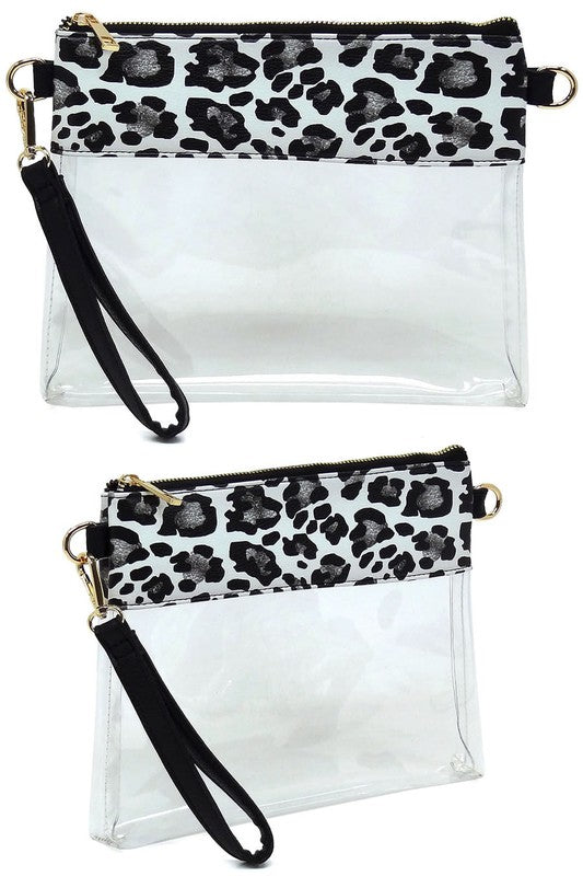 Fashion See Thru Transparent Clutch Crossbody Bag