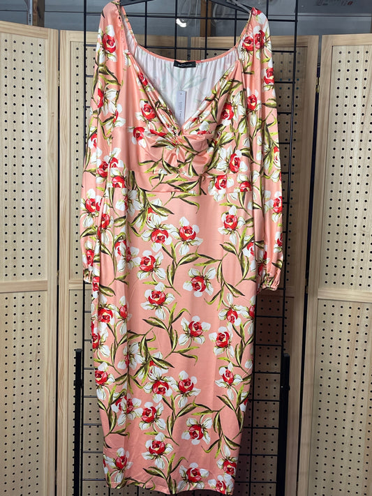 Peach Floral Dress 3XL