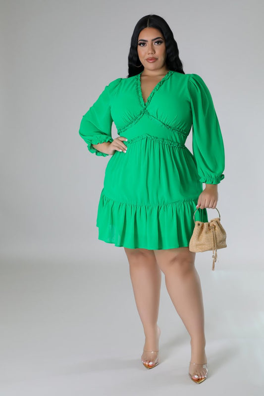 Green Short Dress 1XL