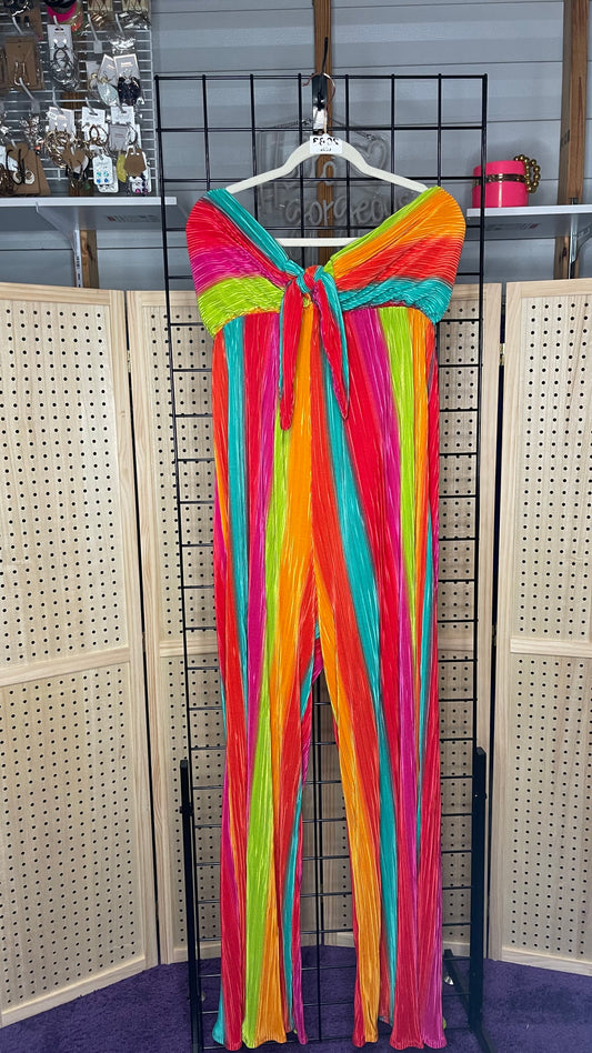 Multi Color Halter Jumpsuit 2XL