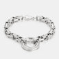 Stainless Steel Inlaid Zircon Cutout Heart Bracelet