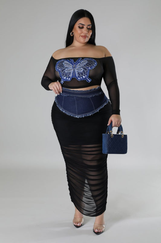 Butterfly Skirt Set 2XL