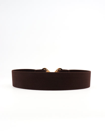 Geometric Buckle Elastic Wide Belt