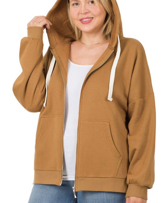 Zipper Front Carmel Hoodie