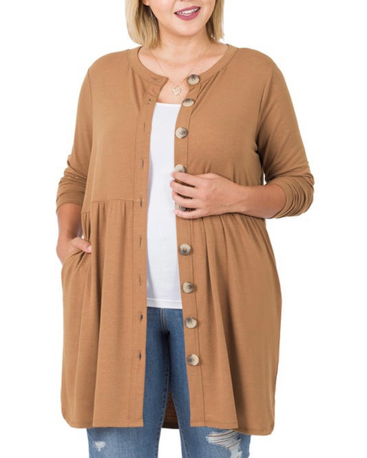 Button Up Cardigan (Carmel)