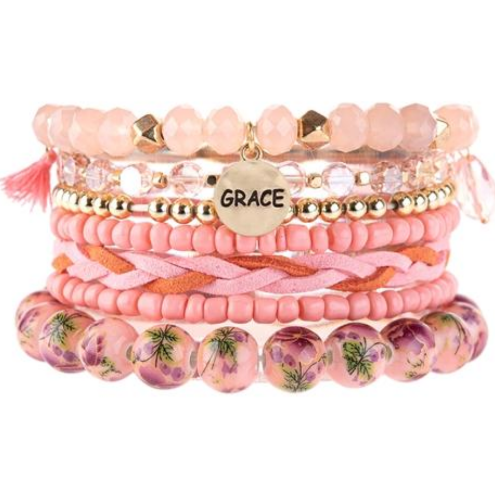 Grace Multi Bracelet - Pink