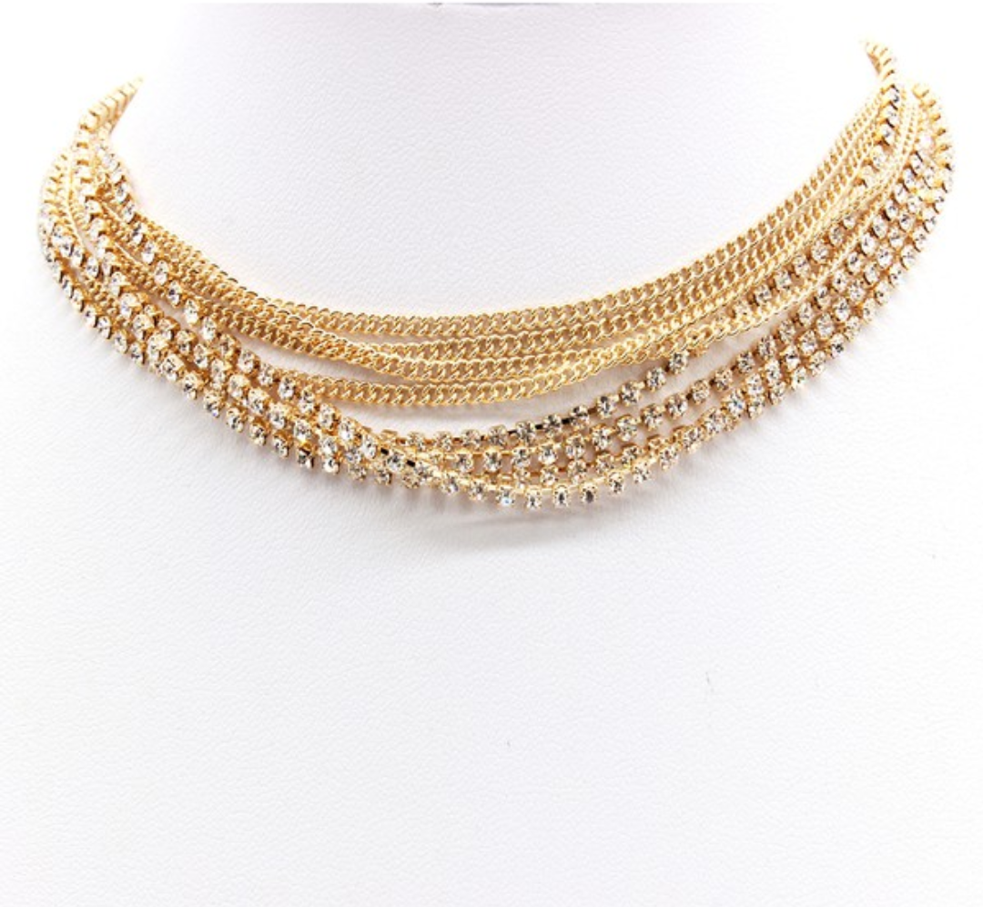 Rhinestone Chain Choker