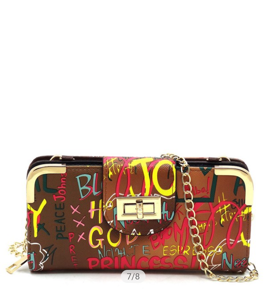 Graffiti Print Turn Wallet