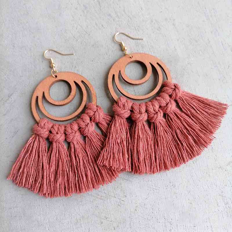 Tassel Detail Geometric Earrings