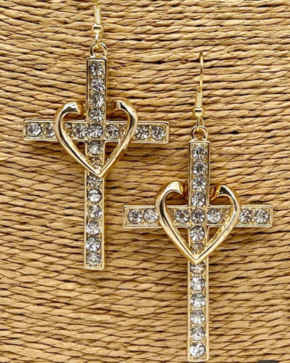 Bling Cross and Earrings