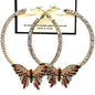 Bling Butterfly Hoops