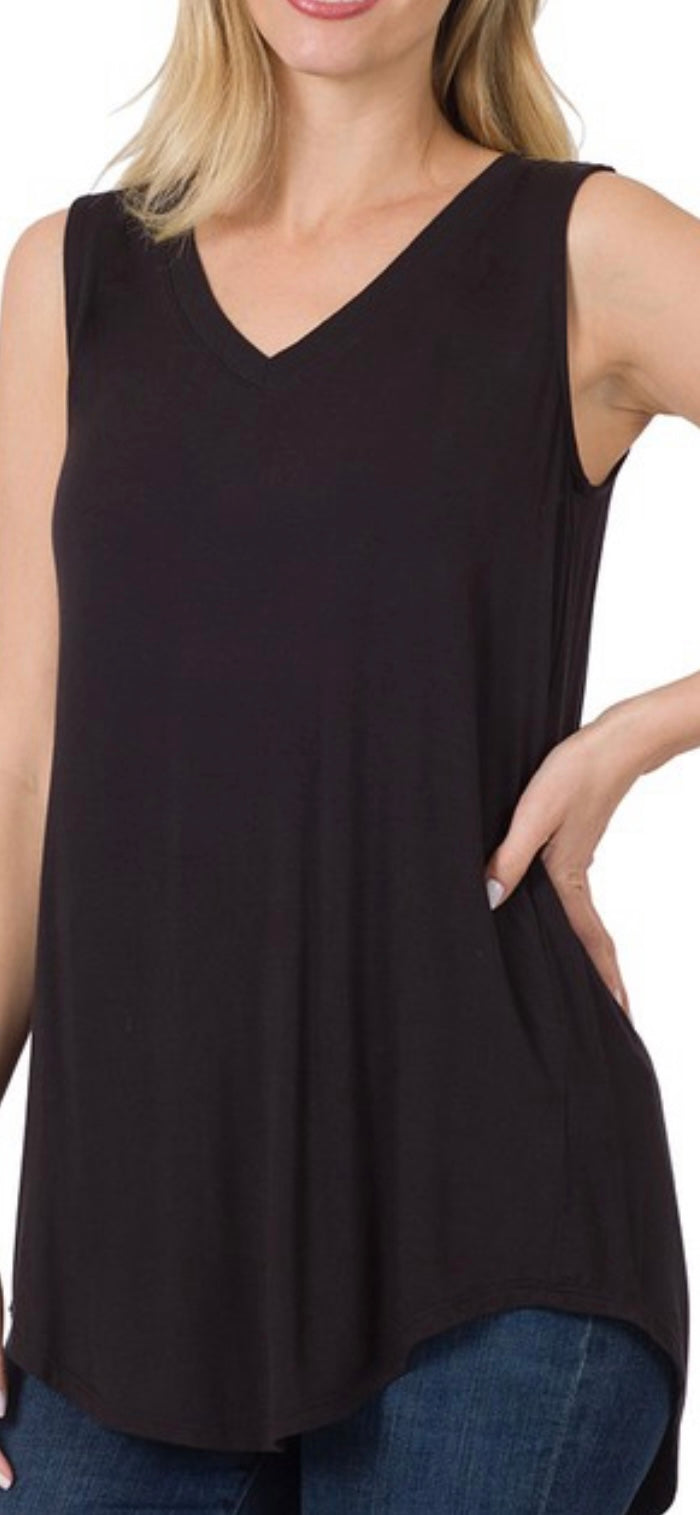 Sleeveless V Neck (black)