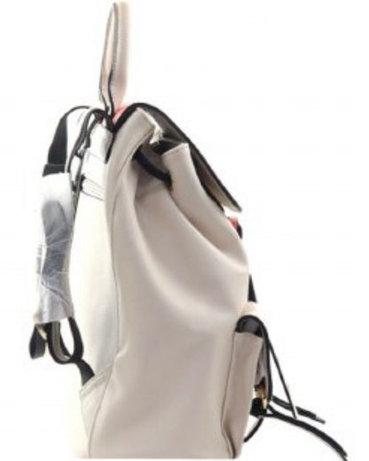 Cream Backpack with Pink Trim