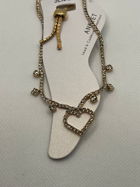 Bling Heart Anklet