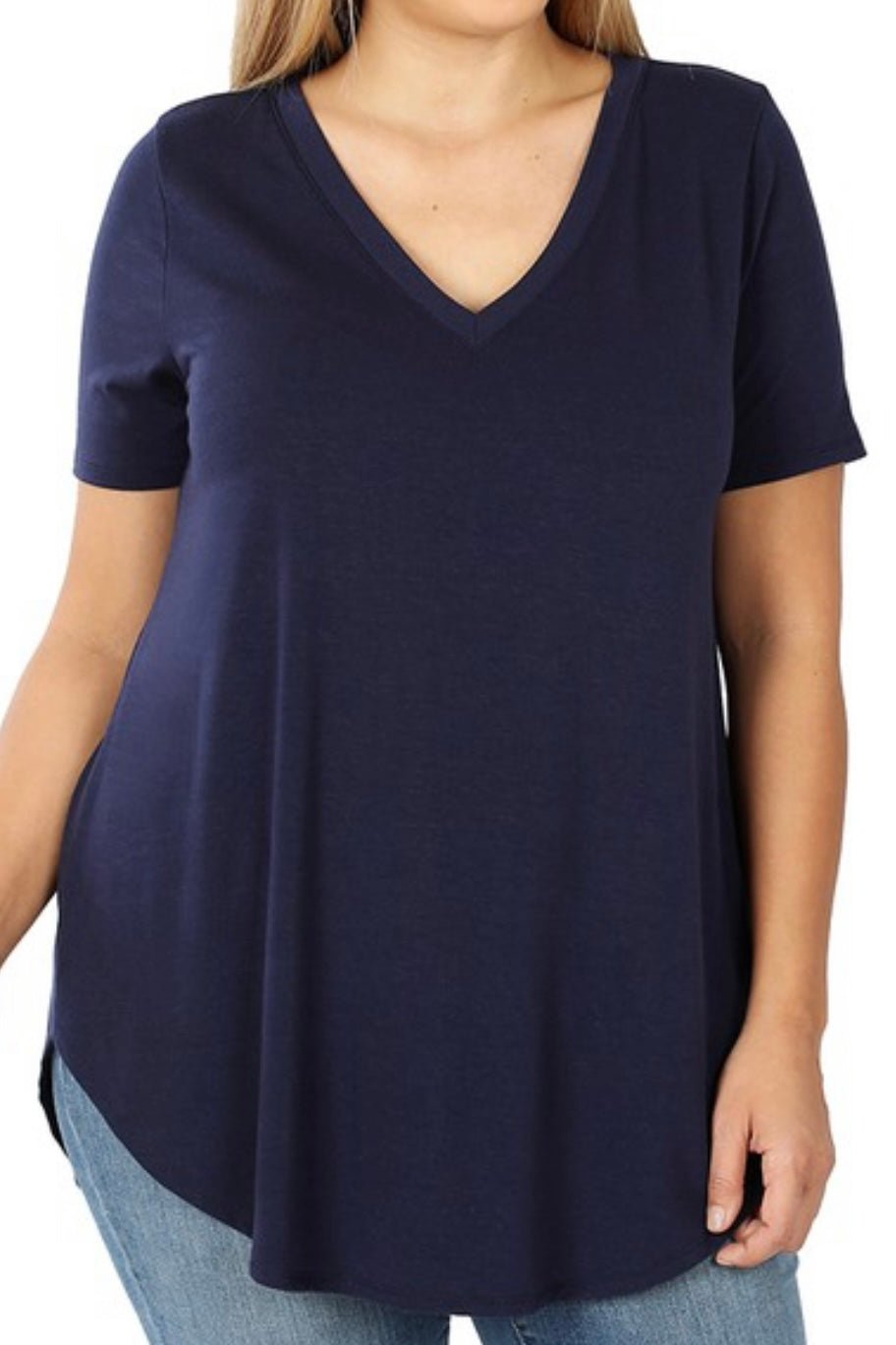 V Neck Tee (navy)